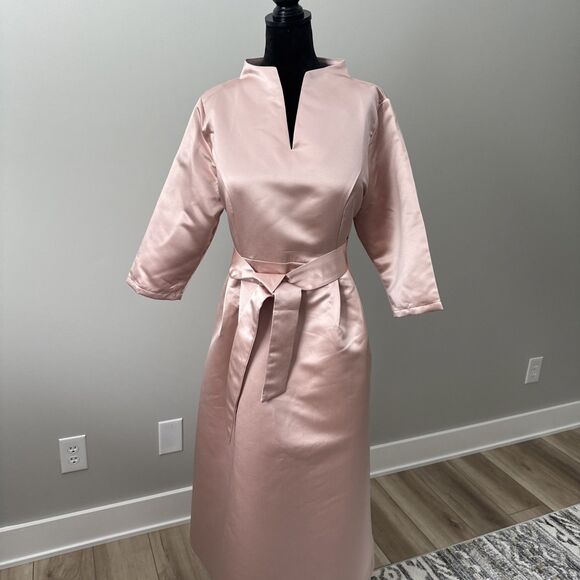 NWT Women's Midi sz 16/18 Dress Wedding Formal Party Stand Collar Satin MSRP$85 - Picture 14 of 14